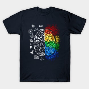 Colorful Brain Physics Math Teacher Science Geek Nerd Gift T-Shirt